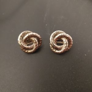 Vintage Earrings Clip Ons Love Knot Stud
